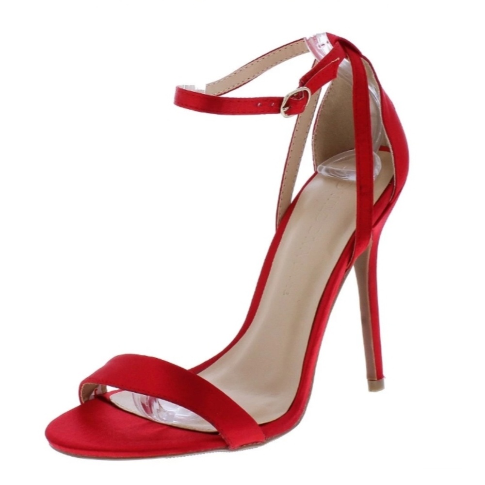 Satin Red Heels - Picture 3 of 8